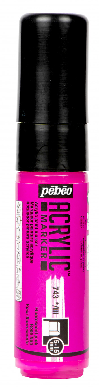 ACRYLIC MARKER 3TO1 5-15 MM TIP FLUO PINK